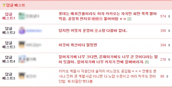 유머 커뮤니티 사이트인 '웃긴대학'에서의 반응 역시 좋지 않다. 이중 본인이 계열사 직원이라고 밝히며 운영 방식의 취약함에 대해서도 비판하고 있다(사진: 웃긴대학 캡처).